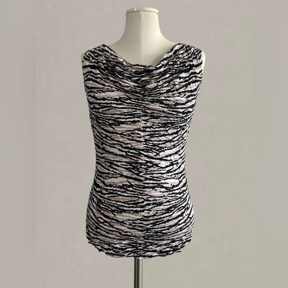 Calvin Klein Tops - Calvin Klein Black and White Zebra Print Blouse